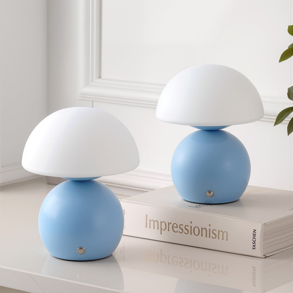 Arbor 7.3 in. Modern Minimalist Metal and Glass Rechargeable Integrated Touch Sensor Dimmable LED Table Lamp