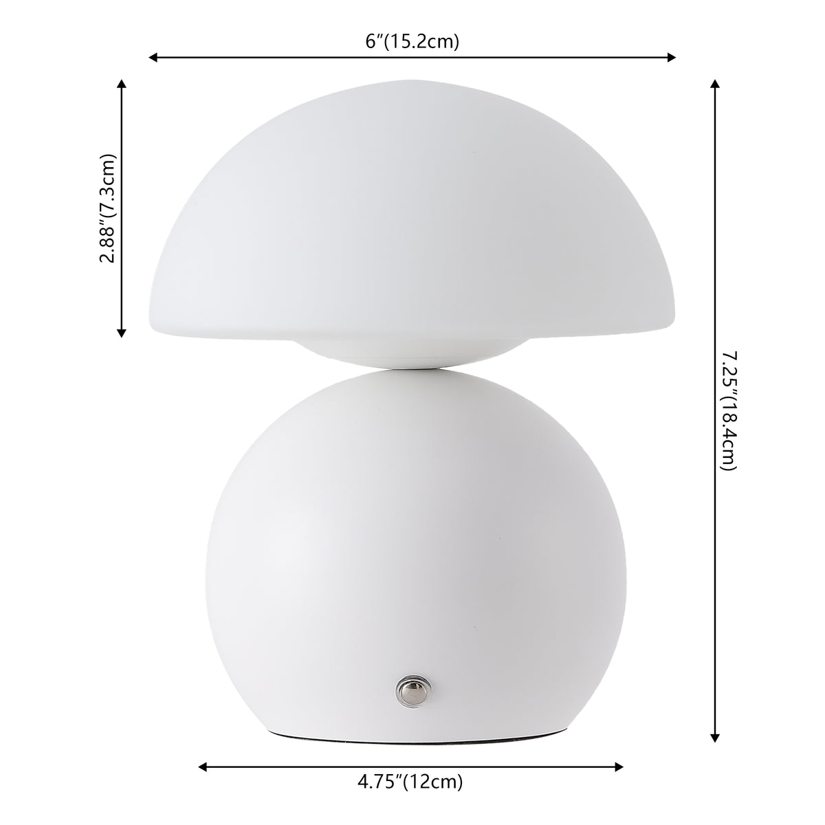 Arbor 7.3 in. Modern Minimalist Metal and Glass Rechargeable Integrated Touch Sensor Dimmable LED Table Lamp