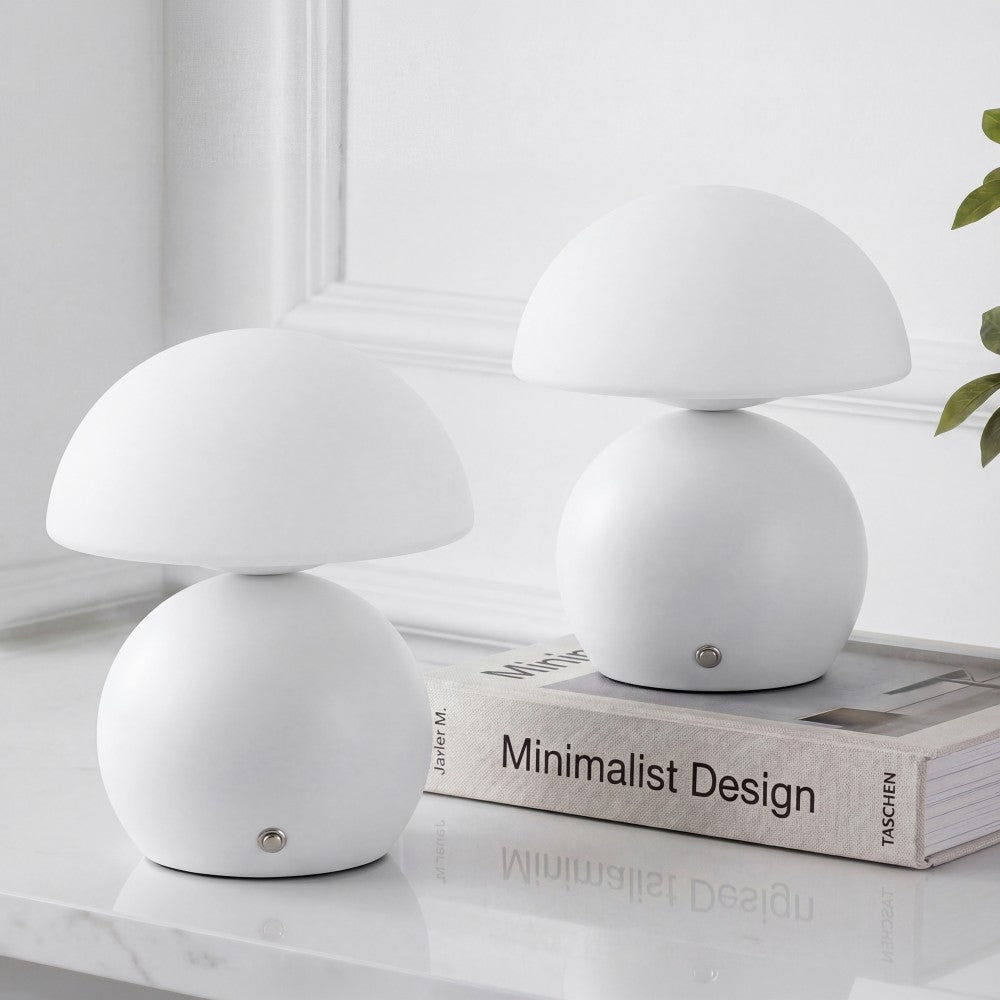 Arbor 7.3 in. Modern Minimalist Metal and Glass Rechargeable Integrated Touch Sensor Dimmable LED Table Lamp