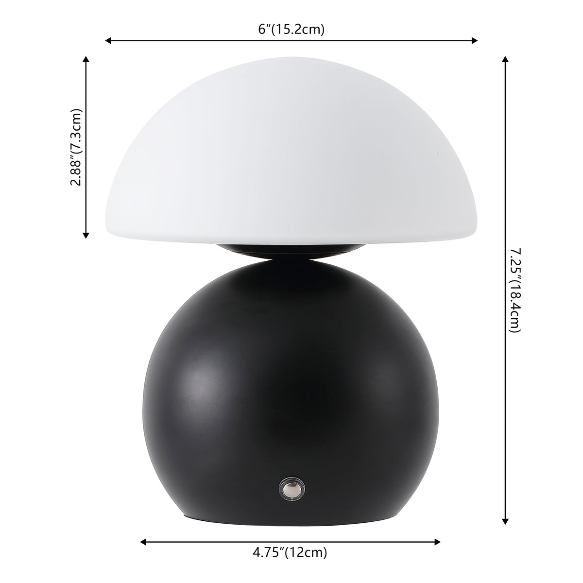 Arbor 7.3 in. Modern Minimalist Metal and Glass Rechargeable Integrated Touch Sensor Dimmable LED Table Lamp