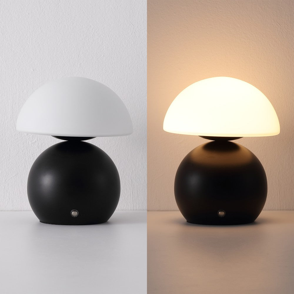 Arbor 7.3 in. Modern Minimalist Metal and Glass Rechargeable Integrated Touch Sensor Dimmable LED Table Lamp