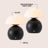 Arbor 7.3 in. Modern Minimalist Metal and Glass Rechargeable Integrated Touch Sensor Dimmable LED Table Lamp