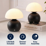 Arbor 7.3 in. Modern Minimalist Metal and Glass Rechargeable Integrated Touch Sensor Dimmable LED Table Lamp