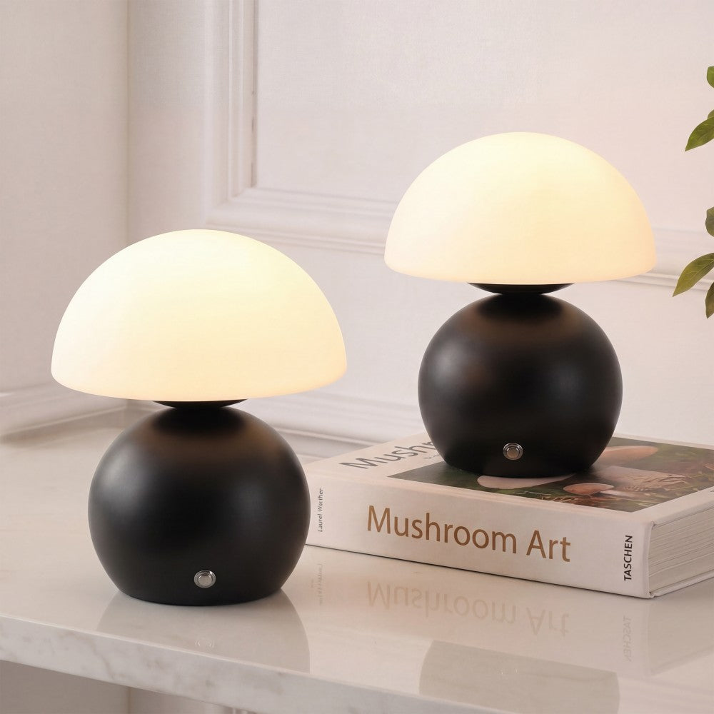 Arbor 7.3 in. Modern Minimalist Metal and Glass Rechargeable Integrated Touch Sensor Dimmable LED Table Lamp
