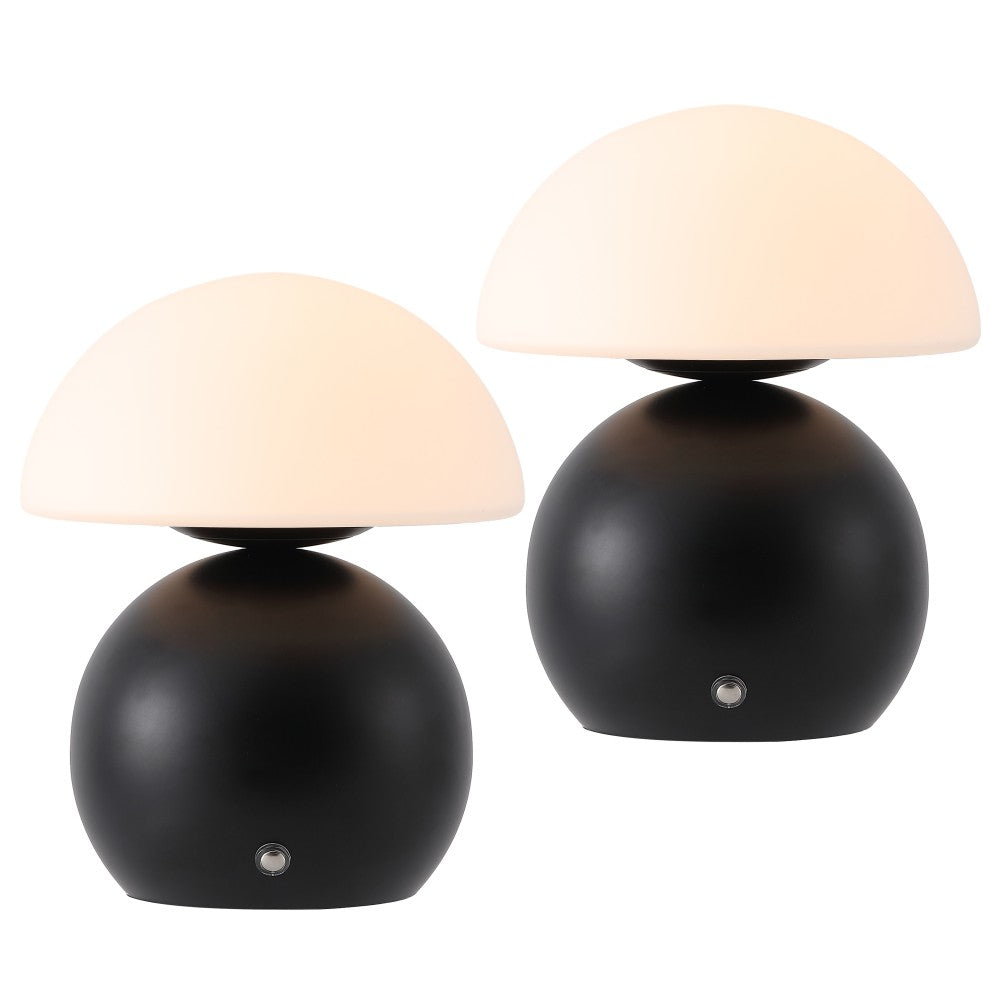 Arbor 7.3 in. Modern Minimalist Metal and Glass Rechargeable Integrated Touch Sensor Dimmable LED Table Lamp