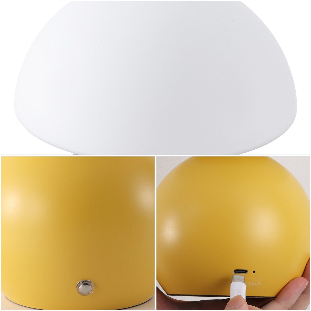Arbor 7.3 in. Modern Minimalist Metal and Glass Rechargeable Integrated Touch Sensor Dimmable LED Table Lamp