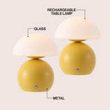 Arbor 7.3 in. Modern Minimalist Metal and Glass Rechargeable Integrated Touch Sensor Dimmable LED Table Lamp