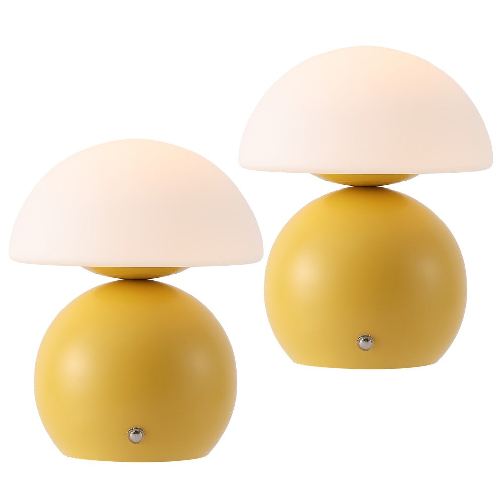 Arbor 7.3 in. Modern Minimalist Metal and Glass Rechargeable Integrated Touch Sensor Dimmable LED Table Lamp