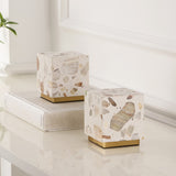 Nico 4.63" Modern Glam Terrazzo Rechargeable/Cordless Dimmable Integrated LED Mini Table Lamp with Touch Sensor Set 2