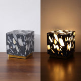 Nico 4.63" Modern Glam Terrazzo Rechargeable/Cordless Dimmable Integrated LED Mini Table Lamp with Touch Sensor Set 2