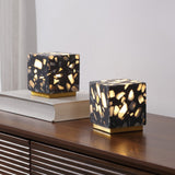 Nico 4.63" Modern Glam Terrazzo Rechargeable/Cordless Dimmable Integrated LED Mini Table Lamp with Touch Sensor Set 2