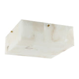 Stain 13" 2-Light Modern Contemporary Alabaster/Iron Square LED Flush Mount