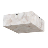 Stain 13" 2-Light Modern Contemporary Alabaster/Iron Square LED Flush Mount