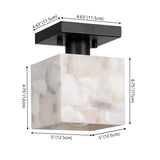 Alabaster 5" 1-Light Modern Contemporary Alabaster/Iron Cube LED Semi Flush Mount