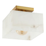 Addis 8" 1-Light Modern Contemporary Alabaster/Iron Square LED Semi Flush Mount