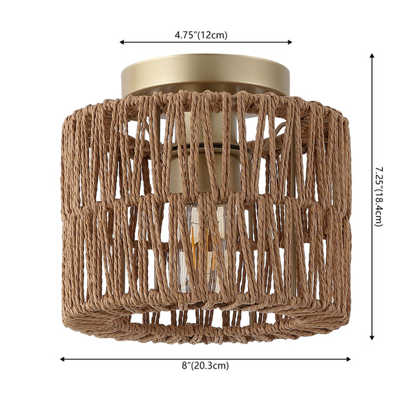 Dimension Image Natural/Brass Gold Cross Woven