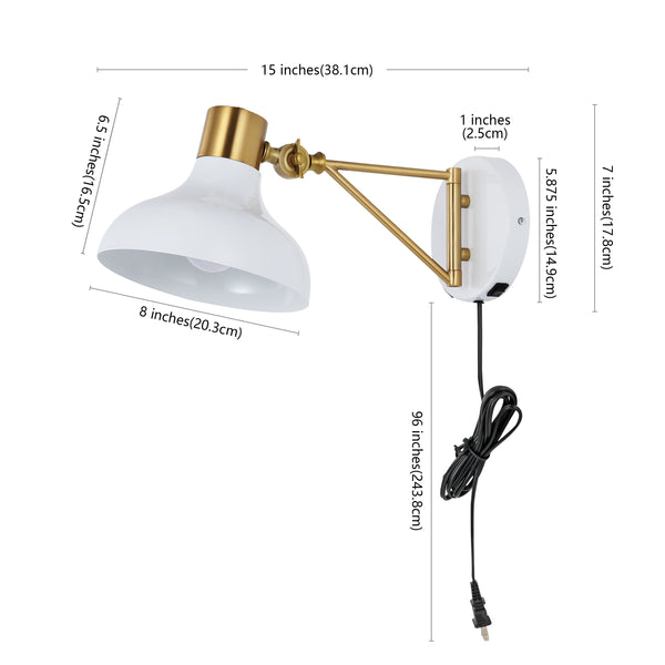Dimension Image White/Brass Gold / 1 Light