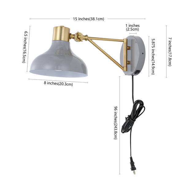 Dimension Image Grey/Brass Gold / 1 Light