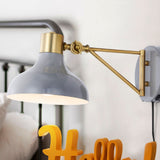 Betty 15" Swing Arm Modern Midcentury Iron USB Charging Port LED Sconce
