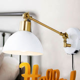Casey 18" Swing Arm Modern Midcentury Iron USB Charging Port LED Sconce