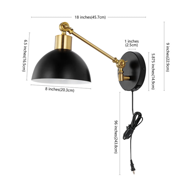 Dimension Image Black/Brass Gold / 1 Light