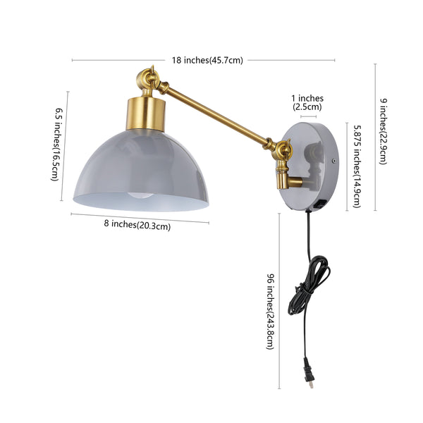 Dimension Image Grey/Brass Gold / 1 Light