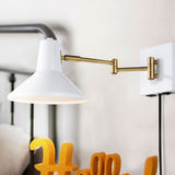 Hayes 16" Swing Arm Modern Midcentury Iron USB Charging Port LED Sconce
