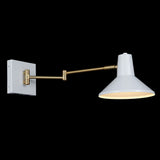 Hayes 16" Swing Arm Modern Midcentury Iron USB Charging Port LED Sconce