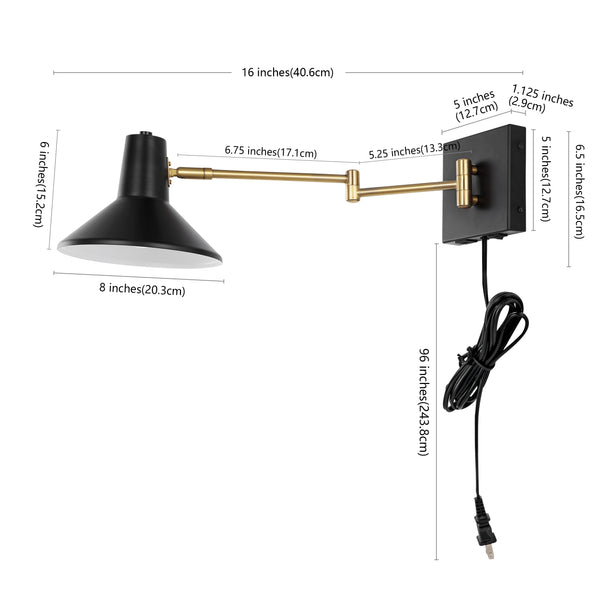 Dimension Image Black/Brass Gold / 1 Light