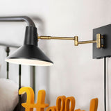 Hayes 16" Swing Arm Modern Midcentury Iron USB Charging Port LED Sconce