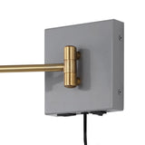 Hayes 16" Swing Arm Modern Midcentury Iron USB Charging Port LED Sconce