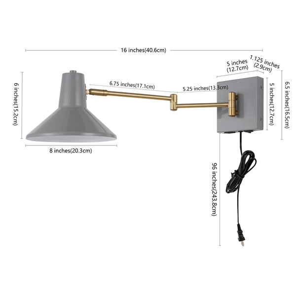 Dimension Image Grey/Brass Gold / 1 Light