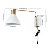 Agnes 20.5" Swing Arm Modern Midcentury Iron USB Charging Port LED Sconce