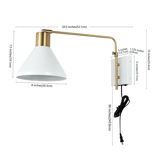 Dimension Image White/Brass Gold / 1 Light