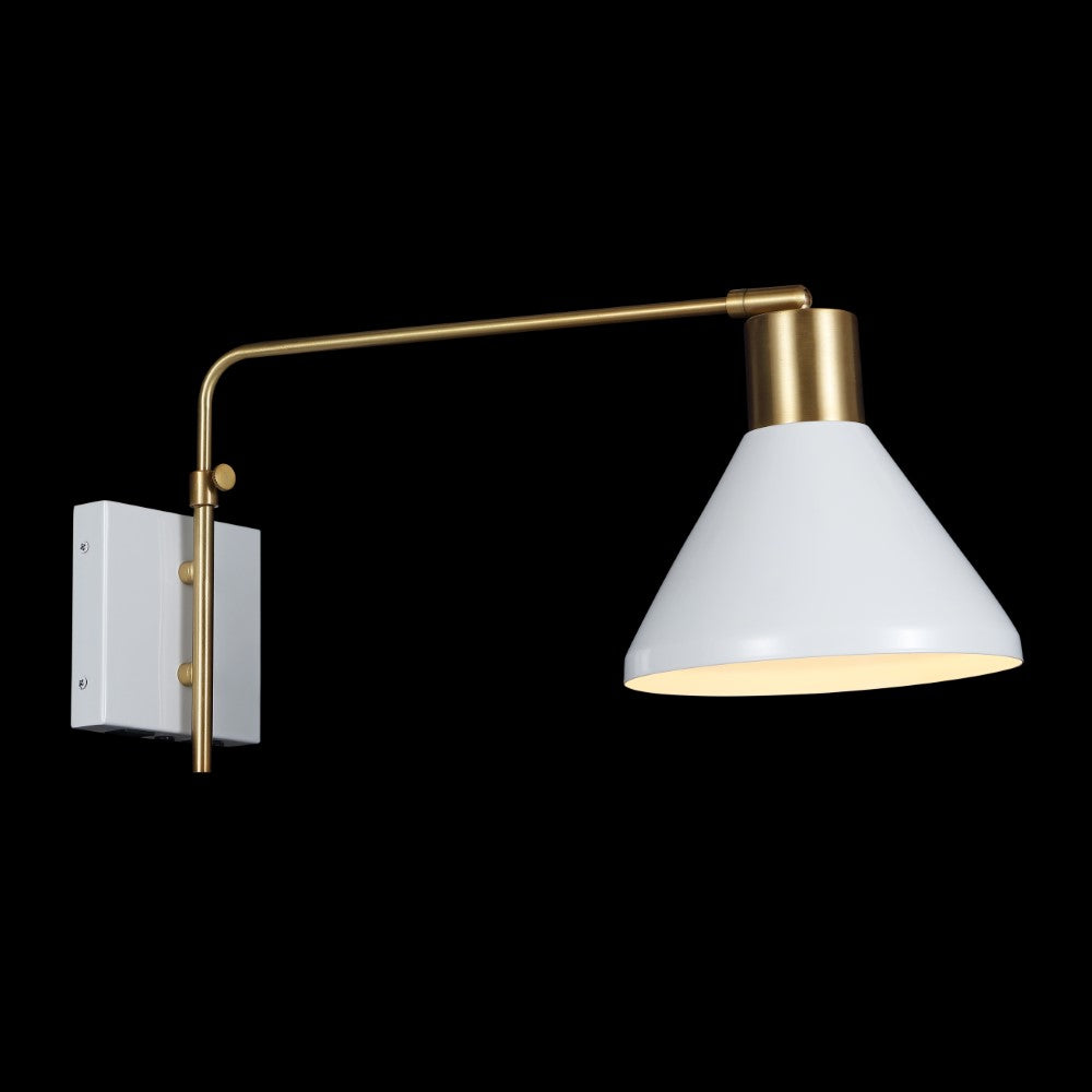 Agnes 20.5" Swing Arm Modern Midcentury Iron USB Charging Port LED Sconce