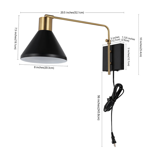 Dimension Image Black/Brass Gold / 1 Light