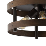 Personalized 16" Farmhouse Industrial Iron LED Flush Mount