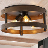 Personalized 16" Farmhouse Industrial Iron LED Flush Mount