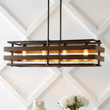 Potine Euro 34" Rustic Farmhouse Iron Linear LED Pendant