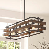 Potine Euro 34" Rustic Farmhouse Iron Linear LED Pendant