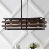 Potine Euro 34" Rustic Farmhouse Iron Linear LED Pendant