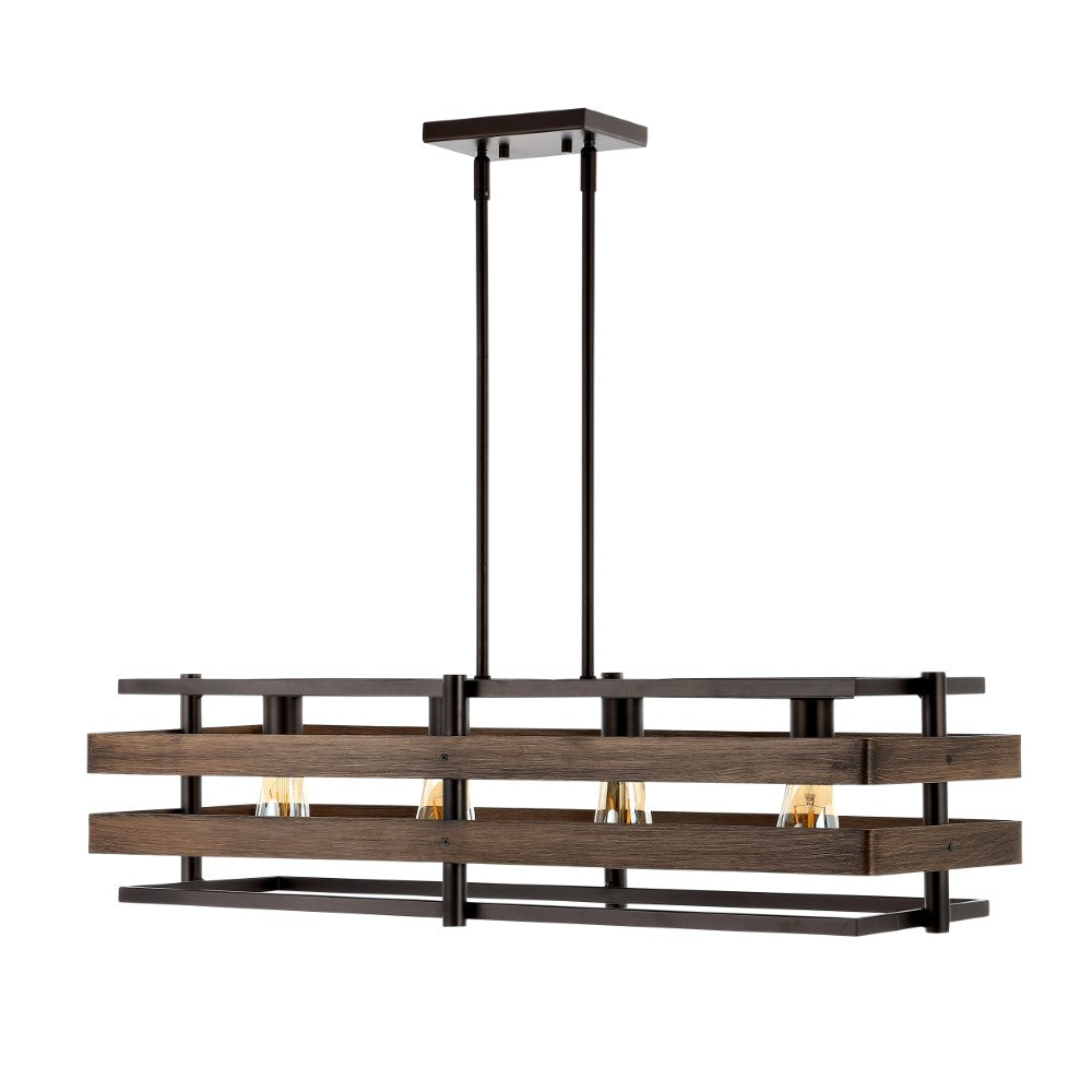 Potine Euro 34" Rustic Farmhouse Iron Linear LED Pendant