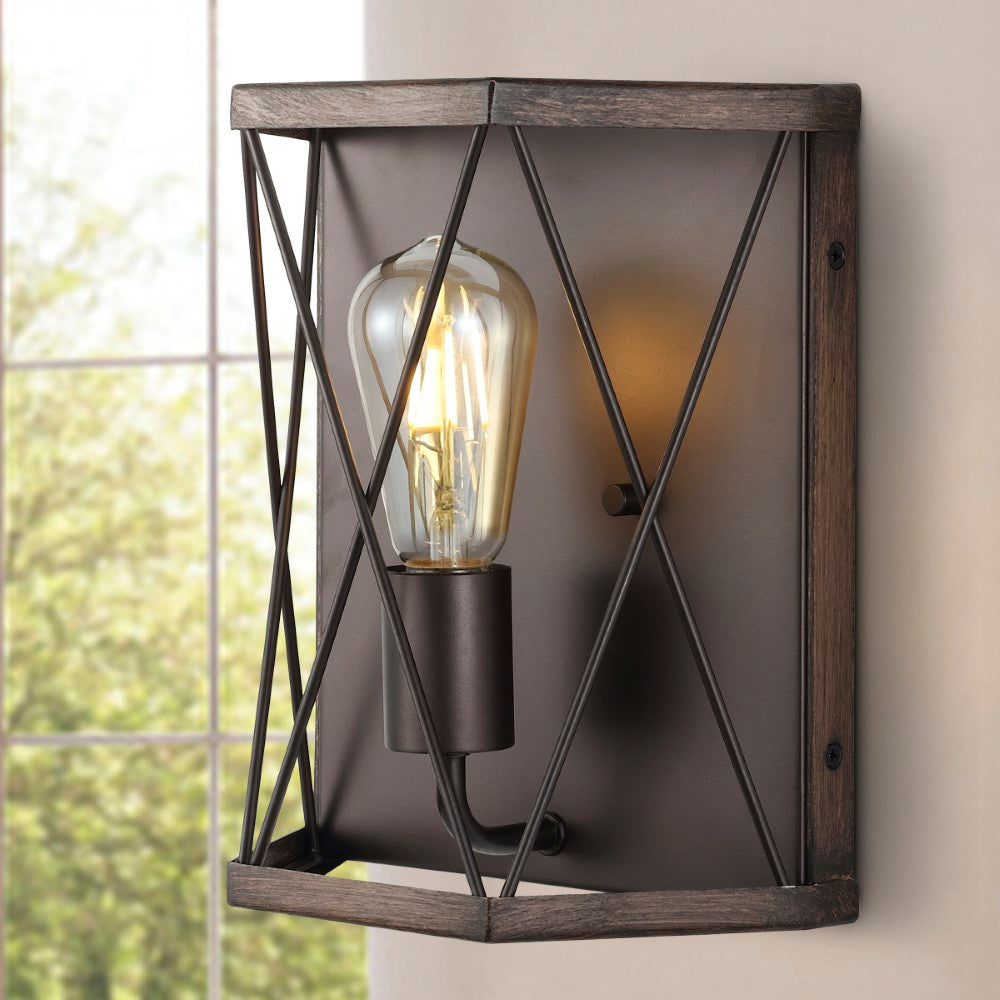 rustic 8.25" Rustic Farmhouse Iron LED Sconce