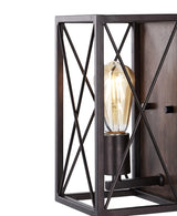 Tonya X-Frame 6" Farmhouse Rustic Iron LED Sconce