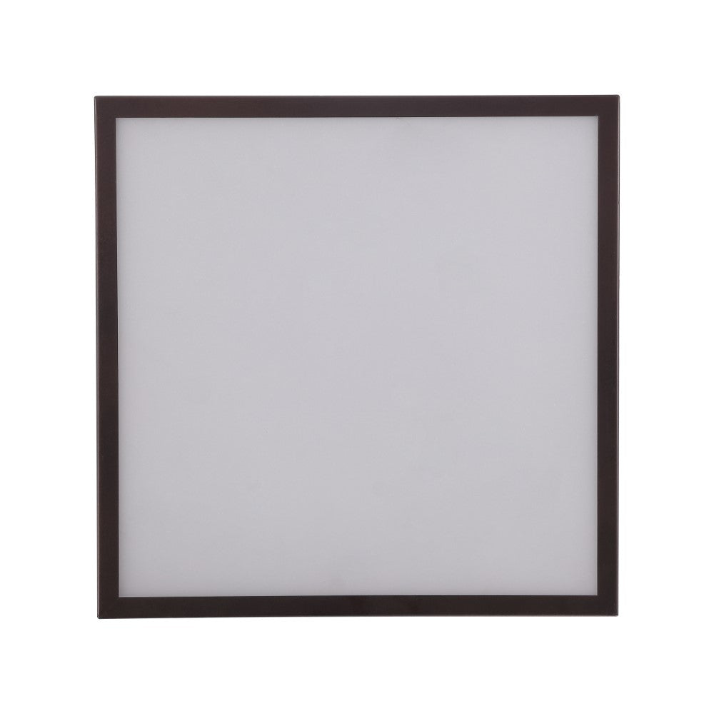 Kyle 14.13" Minimalist Industrial Square Linen Iron LED Flush Mount