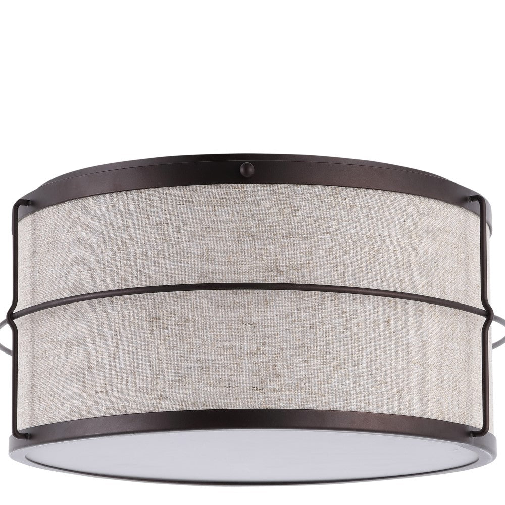 Elizabeth 14" Rustic Farmhouse Iron LED Flush Mount