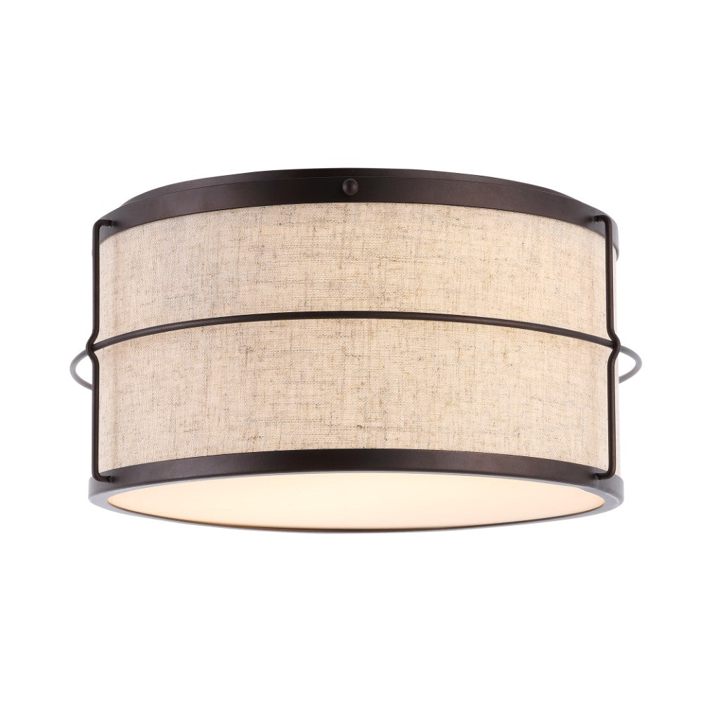 Elizabeth 14" Rustic Farmhouse Iron LED Flush Mount