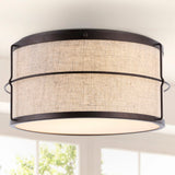 Elizabeth 14" Rustic Farmhouse Iron LED Flush Mount