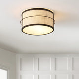 Elizabeth 14" Rustic Farmhouse Iron LED Flush Mount