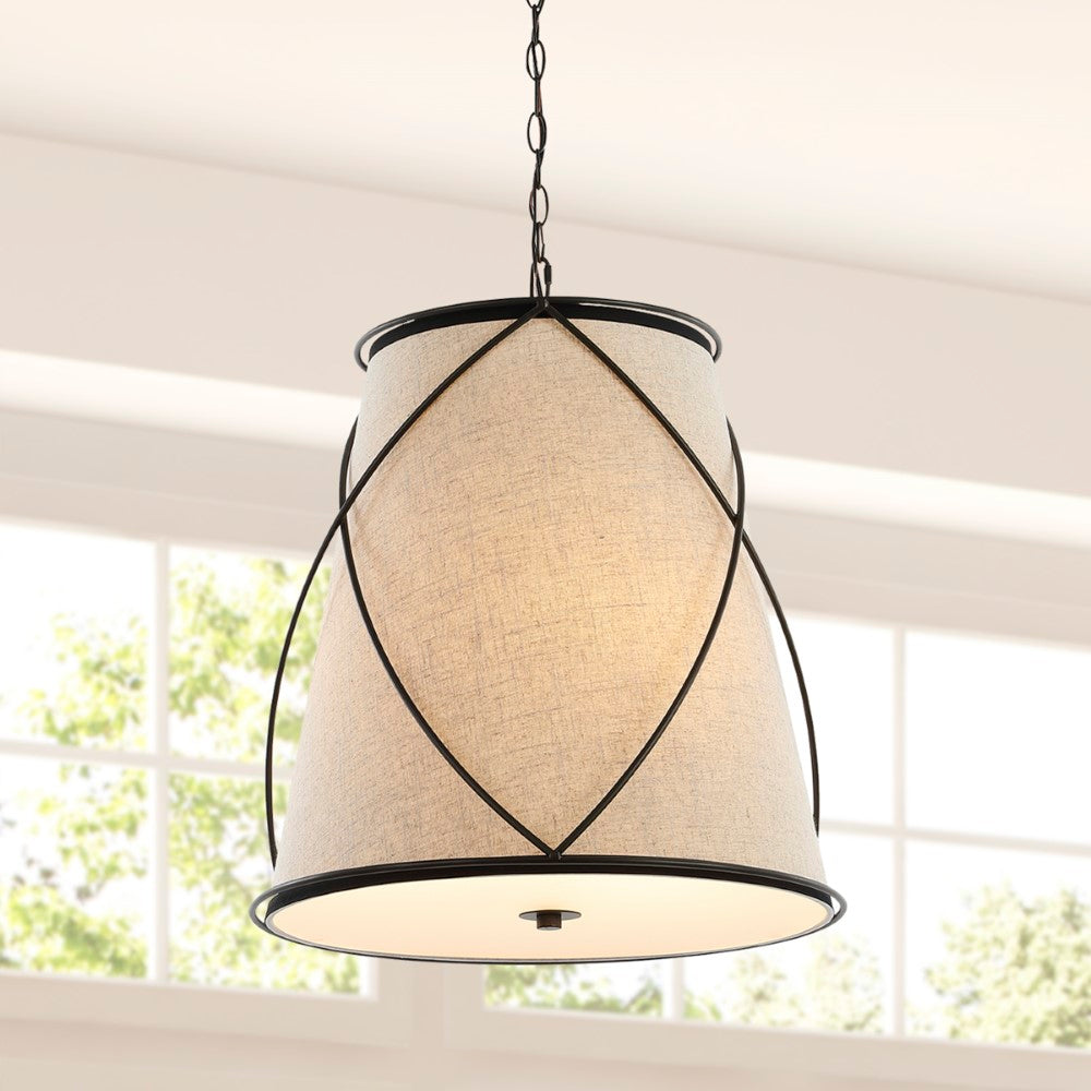 Conical 19" Rustic Farmhouse Iron LED Pendant